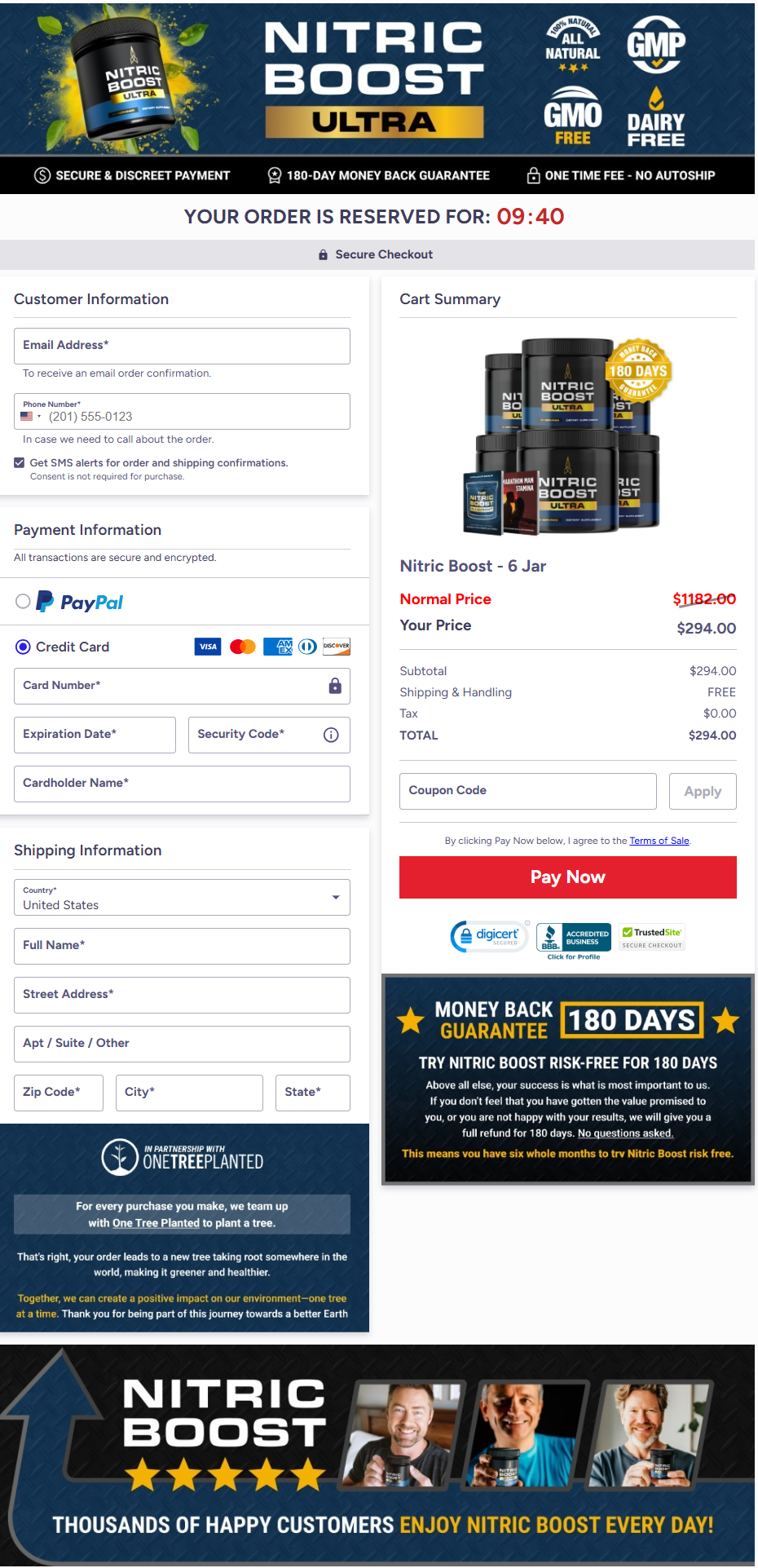 Nitric Boost Official Website Secure Order Page